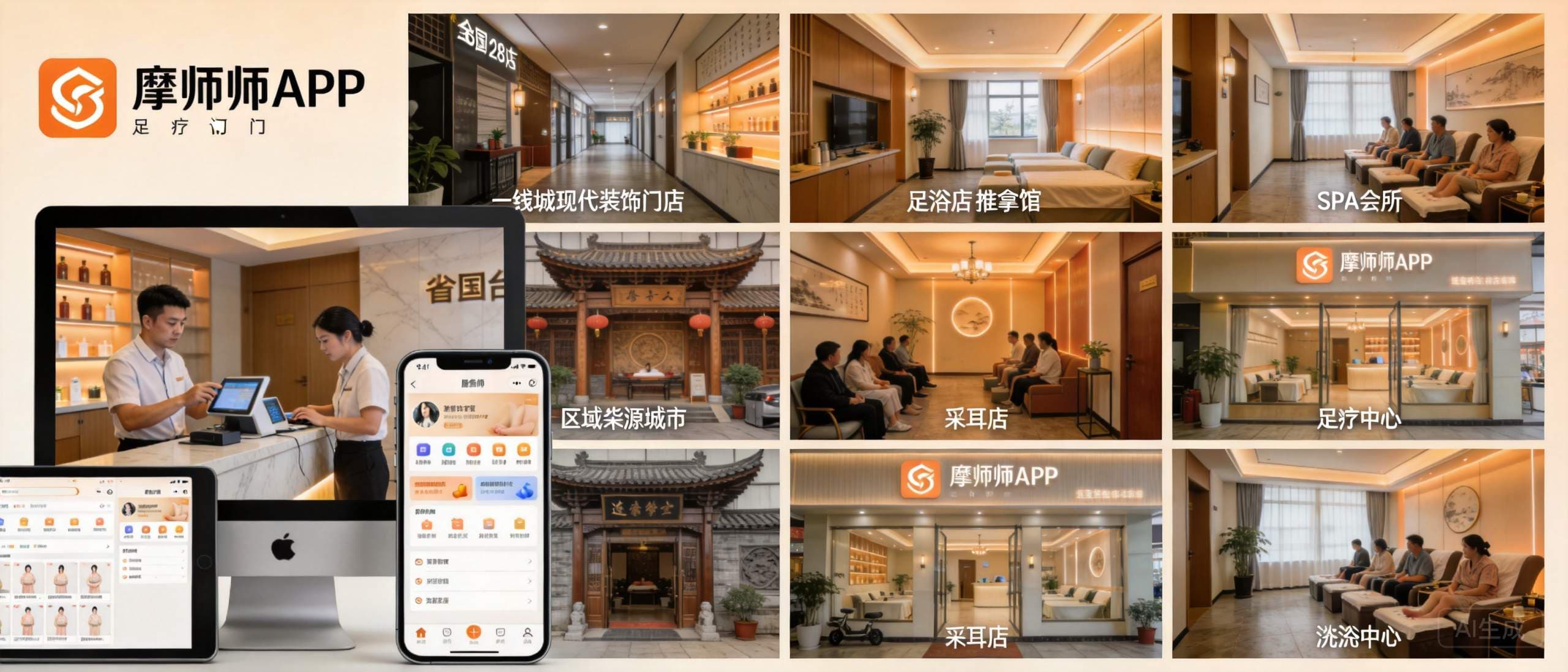 摩术师APP落地全国28个省级城市门店